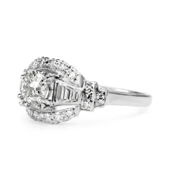 14ct White Gold Art Deco Old Cut Diamond Ring