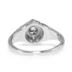 18ct White Gold Art Deco Old Cut Diamond and Sapphire Ring