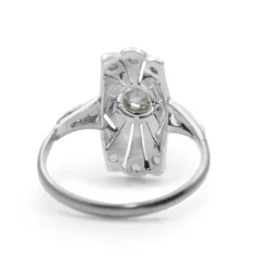 18ct White Gold Art Deco Old and Rose Cut Diamond Ring