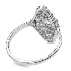 18ct White Gold Art Deco Old and Single Cut Diamond Ring