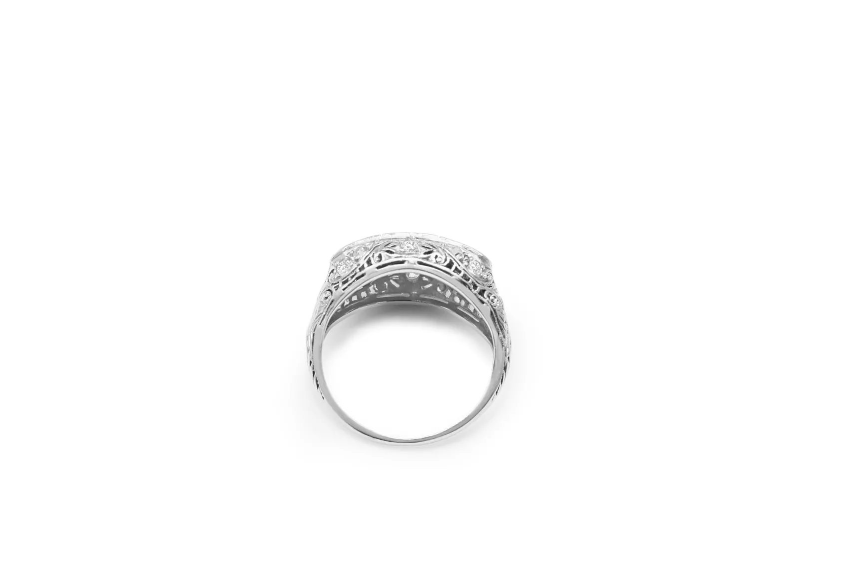 18ct White Gold Art Deco Old Cut Diamond Ring