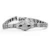 10ct White Gold Art Deco Sapphire and Diamond Filigree Bracelet