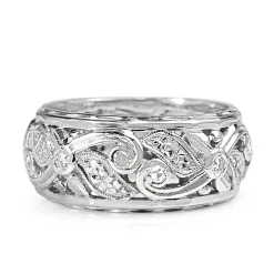 18ct White Gold Art Deco Single Cut Diamond Band