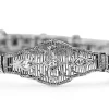 14ct White Gold Art Deco Single Cut Diamond Filigree Bracelet