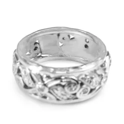 18ct White Gold Art Deco Single Cut Diamond Band