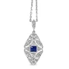 18ct White Gold Art Deco Style Sapphire and Diamond Necklace