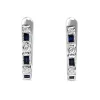 9ct White Gold Art Deco Style Sapphire and Diamond Hoop Earrings