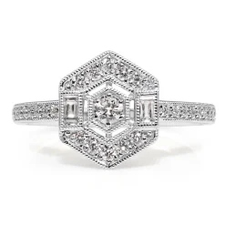 18ct White Gold Art Deco Style Diamond Ring