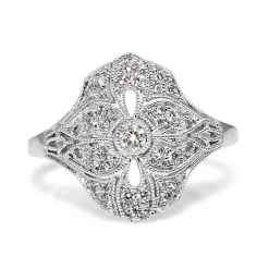 18ct White Gold Art Deco Style Ring