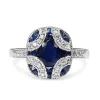 9ct White Gold Art Deco Style Sapphire and Diamond Ring