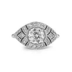 18ct White Gold Art Deco Style Diamond Ring