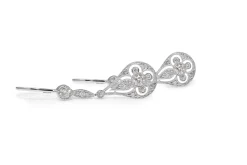 18ct White Gold Art Deco Style Diamond Drop Earrings