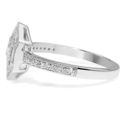 18ct White Gold Art Deco Style Diamond Ring