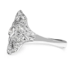 18ct White Gold Art Deco Style Ring
