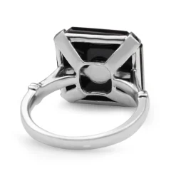 18ct White Gold Art Deco Style Onyx, Ruby and Diamond Ring