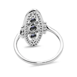 18ct White Gold Art Deco Style Sapphire and Diamond Ring