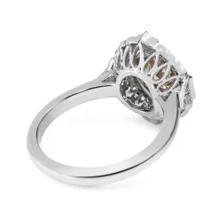 18ct White Gold Art Deco Style Champagne Old Cut Diamond Halo Ring