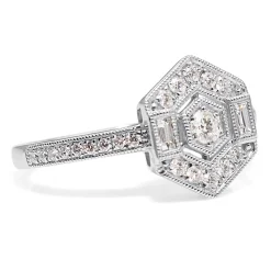 18ct White Gold Art Deco Style Diamond Ring