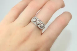 18ct White Gold Art Deco Style Ring