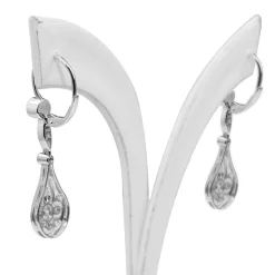 18ct White Gold Art Deco Style Diamond Drop Earrings