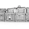 14ct White Gold Art Deco Synthetic Sapphire and Single Cut Diamond Bracelet