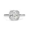18ct White Gold Asscher Diamond Halo Ring