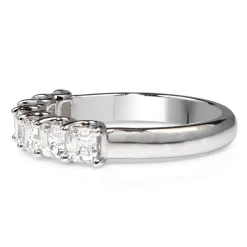 18ct White Gold Asscher Diamond Band