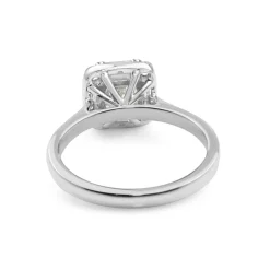 18ct White Gold Asscher Diamond Halo Ring
