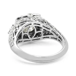 18ct White Gold Asscher Diamond Halo Ring