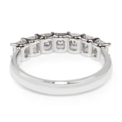 18ct White Gold Asscher Diamond Band