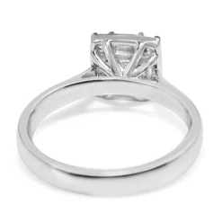 18ct White Gold Asscher Halo Diamond Ring