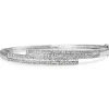 18ct White Gold Baguette and Round Diamond Bangle
