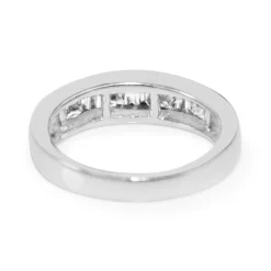 14ct White Gold Baguette and Princess Cut Diamond Band