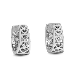 18ct White Gold Baguette and Brilliant Cut Diamond Hoop Earrings