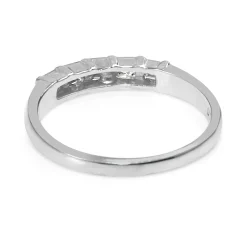 18ct White Gold Baguette and Princess Cut Diamond Band