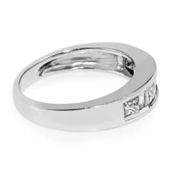 14ct White Gold Baguette and Princess Cut Diamond Band