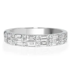 18ct White Gold Baguette Diamond Band