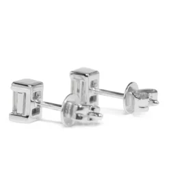 18ct White Gold Baguette Diamond Earrings