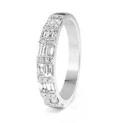 18ct White Gold Baguette Diamond Band