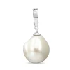 18ct White Gold Baroque Fresh Water Pearl Enhancer Pendant