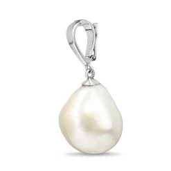 18ct White Gold Baroque Fresh Water Pearl Enhancer Pendant