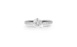 18ct White Gold Bezel Diamond Solitaire Ring