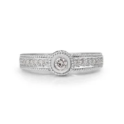 18ct White Gold Bezel Diamond Ring