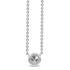 18ct White Gold Bezel Diamond Solitaire Necklace