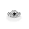 18ct White Gold Black and White Diamond Cluster Ring