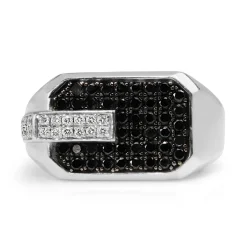 18ct White Gold Black and White Diamond Ring