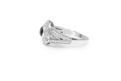18ct White Gold Black and White Diamond Cluster Ring