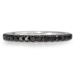 18ct White Gold Black Diamond Band