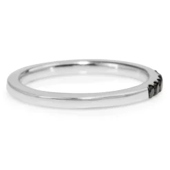 18ct White Gold Black Diamond Band