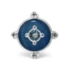 9ct White Gold Blue Jade and Topaz Ring